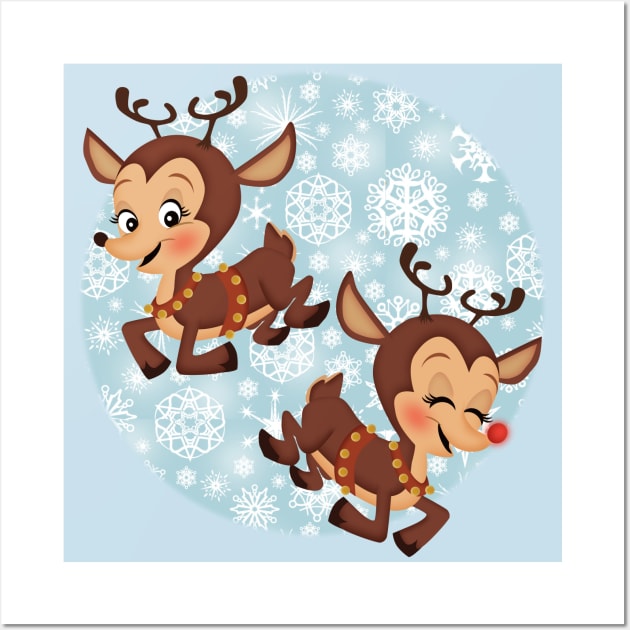 reindeer playing Wall Art by richhwalsh